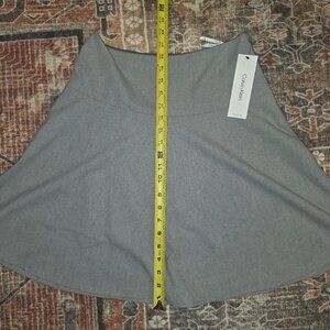 Calvin Klein Gray Flare Skirt – Size 6P – Zip Side – NWT
